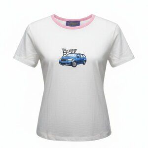 I'm Sorry by Petra Collins Car Print White T-Shirt Size S